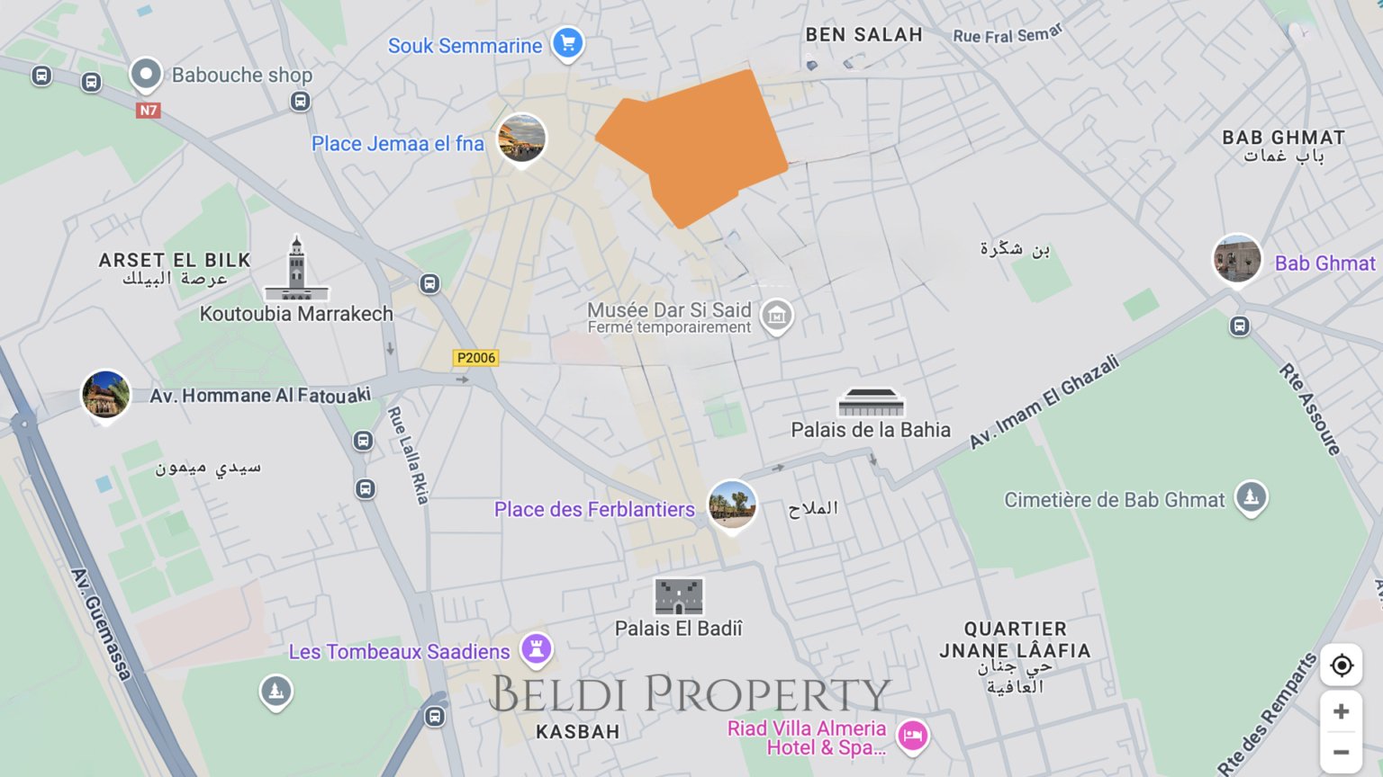 Terrain titré à bâtir – Kennaria, Proximité Jemaa el-Fna - 1